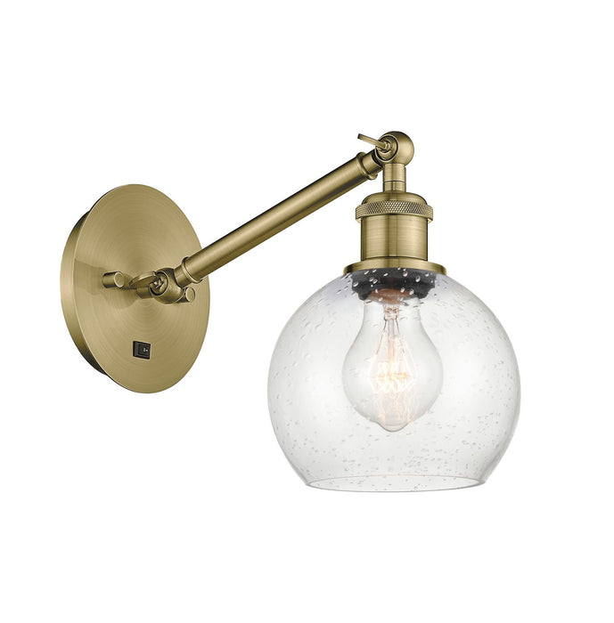 Innovations 317-1W-AB-G124-6 One Light Wall Sconce, Antique Brass