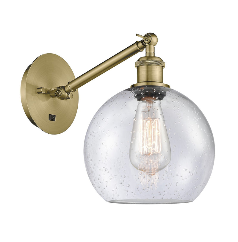 Innovations 317-1W-AB-G124-8 One Light Wall Sconce, Antique Brass