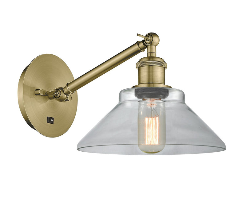 Innovations 317-1W-AB-G132 One Light Wall Sconce, Antique Brass