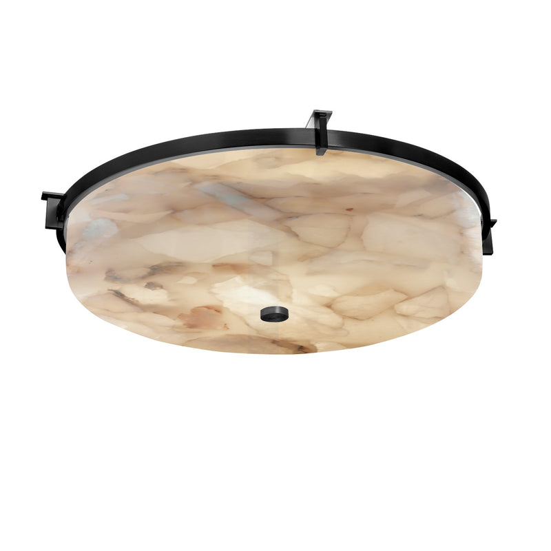 Justice Designs ALR-8987-MBLK Three Light Flush-Mount, Matte Black