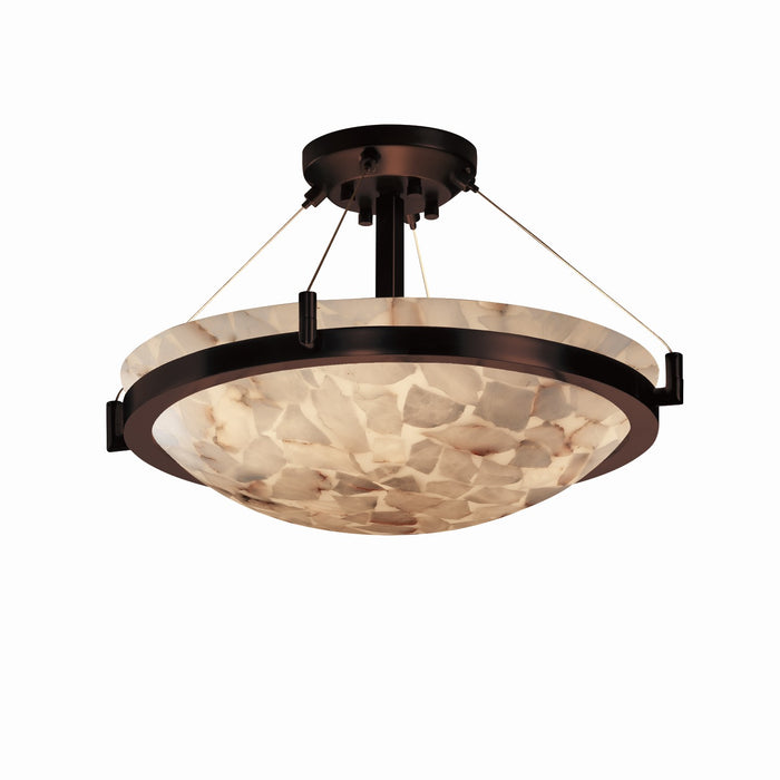 Justice Designs ALR-9681-35-DBRZ Three Light Semi-Flush Mount, Dark Bronze