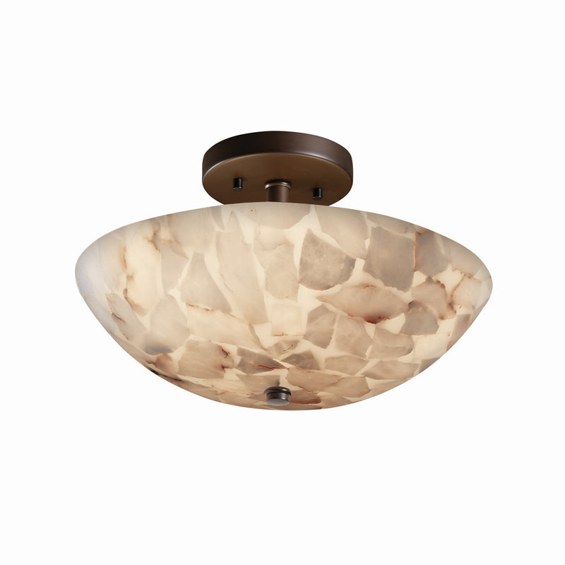Justice Designs ALR-9690-35-DBRZ Two Light Semi-Flush Mount, Dark Bronze