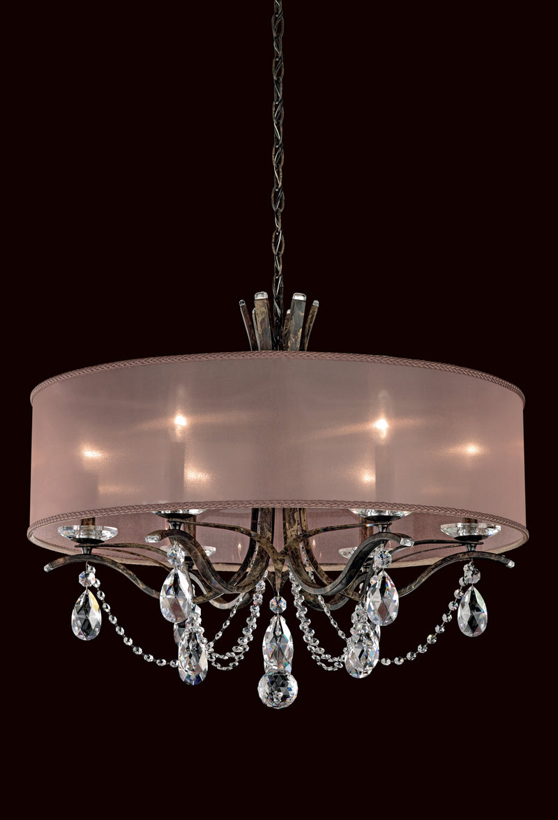 Schonbek VA8306N-48H2 Six Light Chandelier, Antique Silver