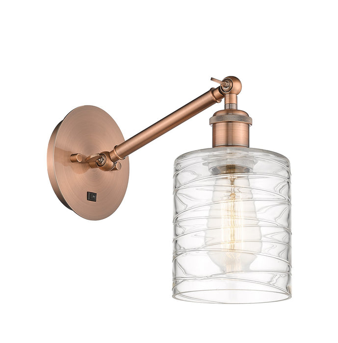Innovations 317-1W-AC-G1113 One Light Wall Sconce, Antique Copper