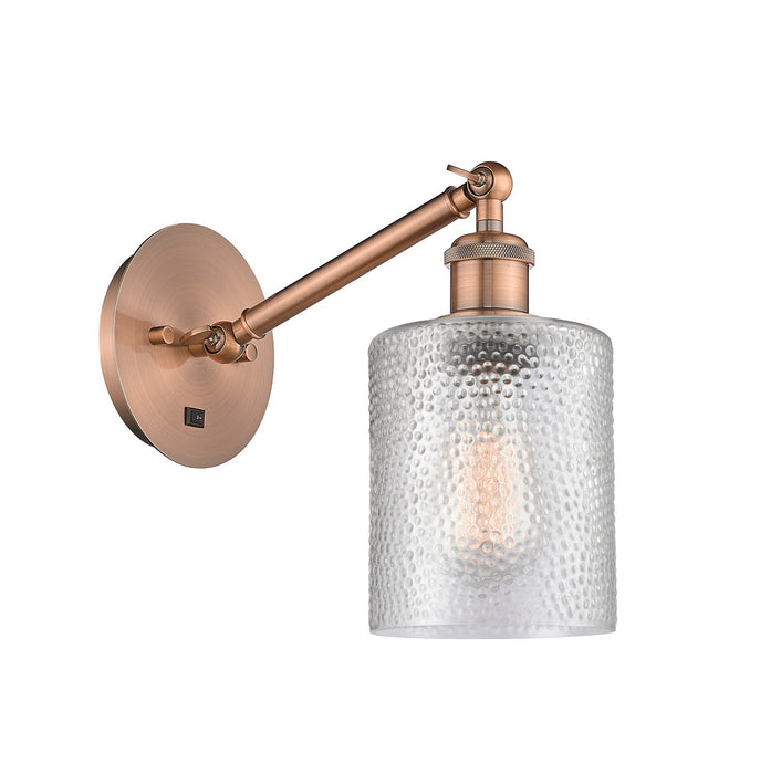 Innovations 317-1W-AC-G112 One Light Wall Sconce, Antique Copper