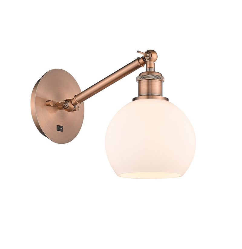 Innovations 317-1W-AC-G121-6 One Light Wall Sconce, Antique Copper