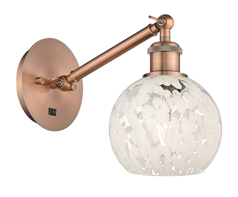 Innovations 317-1W-AC-G1216-6WM LED Wall Sconce, Antique Copper
