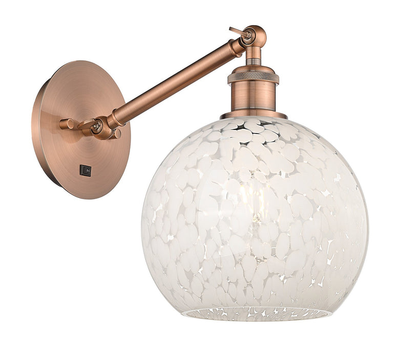 Innovations 317-1W-AC-G1216-8WM LED Wall Sconce, Antique Copper