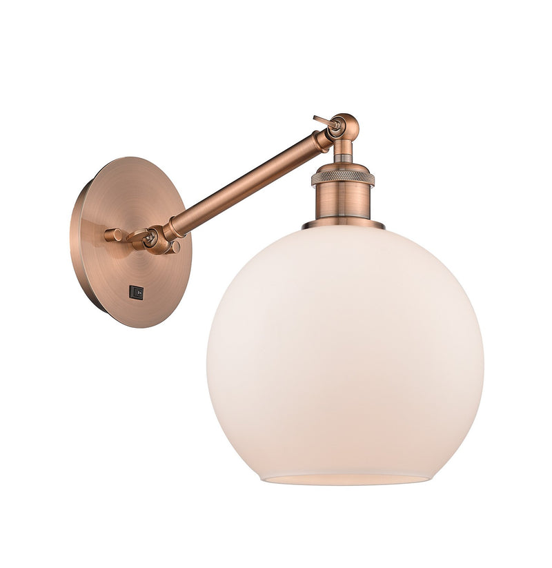 Innovations 317-1W-AC-G121-8 One Light Wall Sconce, Antique Copper