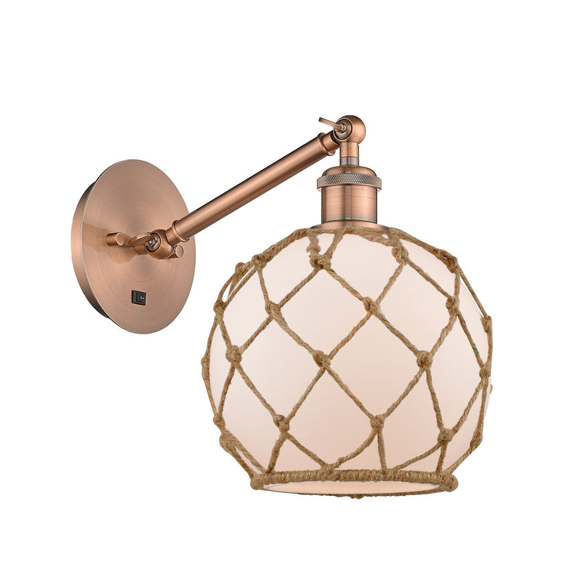 Innovations 317-1W-AC-G121-8RB One Light Wall Sconce, Antique Copper
