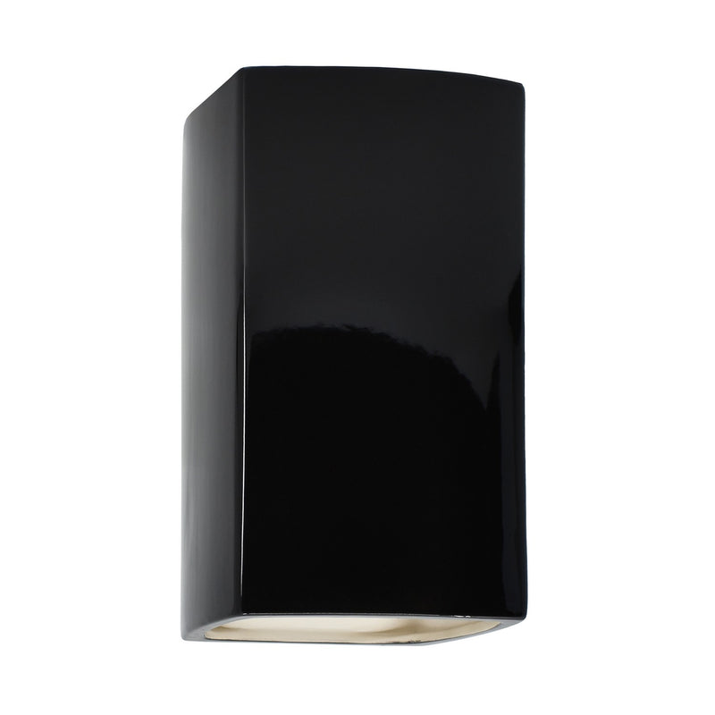 Justice Designs CER-0910W-BLK-LED1-1000 LED Lantern, Gloss Black