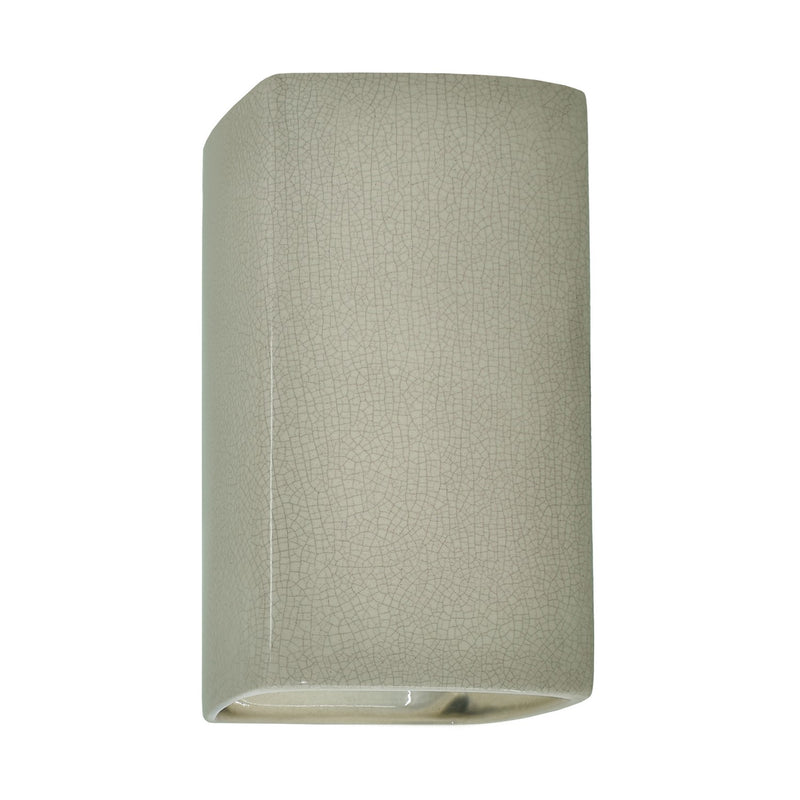 Justice Designs CER-0910W-CKC-LED1-1000 LED Lantern, Celadon Green Crackle