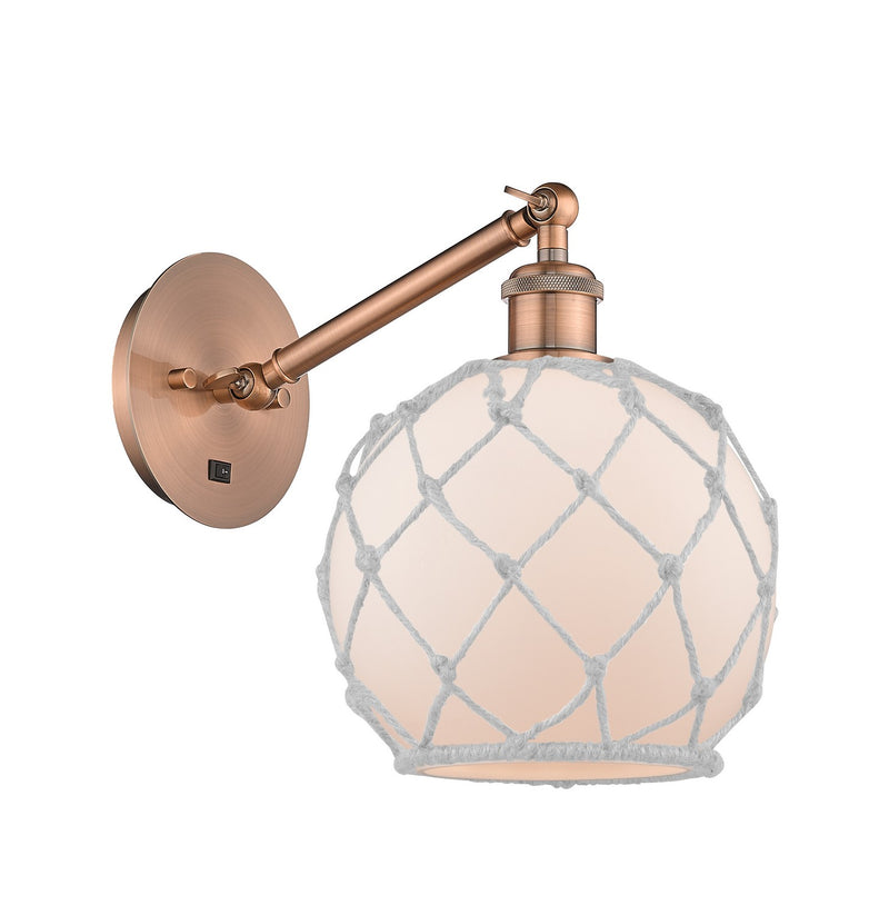 Innovations 317-1W-AC-G121-8RW One Light Wall Sconce, Antique Copper