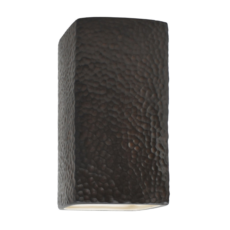 Justice Designs CER-0910W-HMIR-LED1-1000 LED Lantern, Hammered Iron