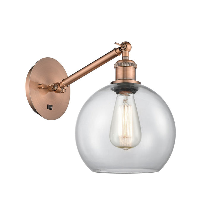 Innovations 317-1W-AC-G122-8 One Light Wall Sconce, Antique Copper