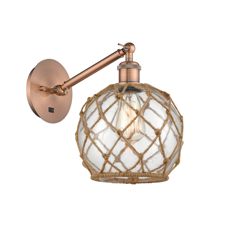 Innovations 317-1W-AC-G122-8RB-LED LED Wall Sconce, Antique Copper