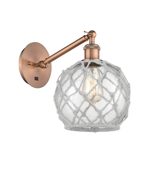 Innovations 317-1W-AC-G122-8RW One Light Wall Sconce, Antique Copper