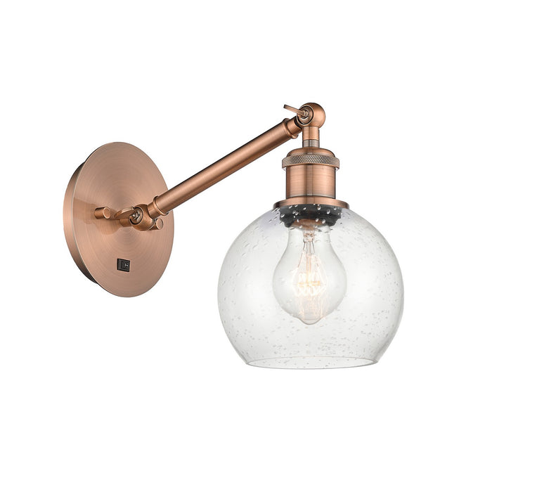 Innovations 317-1W-AC-G124-6-LED LED Wall Sconce, Antique Copper