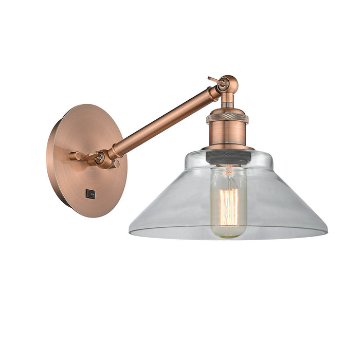 Innovations 317-1W-AC-G132 One Light Wall Sconce, Antique Copper
