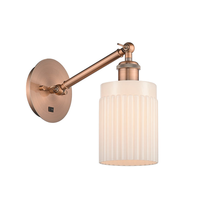 Innovations 317-1W-AC-G341 One Light Wall Sconce, Antique Copper