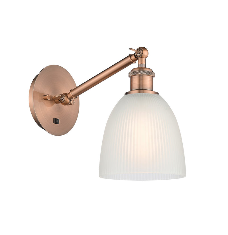 Innovations 317-1W-AC-G381 One Light Wall Sconce, Antique Copper