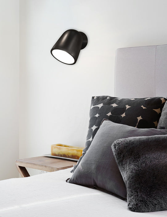 Justice Designs CER-3770-CRB-LED1-700 LED Wall Sconce, Carbon - Matte Black