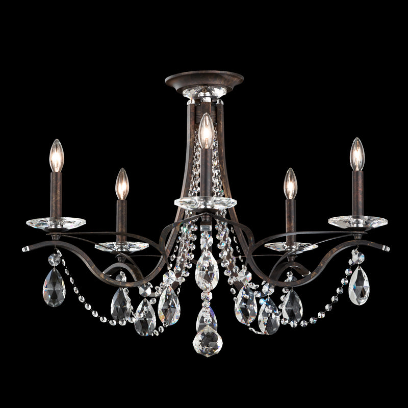 Schonbek VA8312N-23H Five Light Semi-Flush Mount, Etruscan Gold