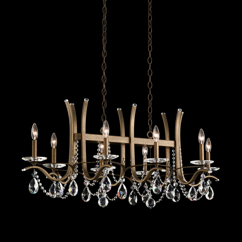 Schonbek VA8435N-59R Eight Light Chandelier, Ferro Black