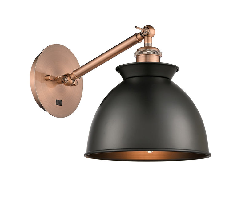 Innovations 317-1W-AC-M14-BK One Light Wall Sconce, Antique Copper