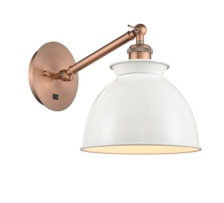 Innovations 317-1W-AC-M14-W One Light Wall Sconce, Antique Copper