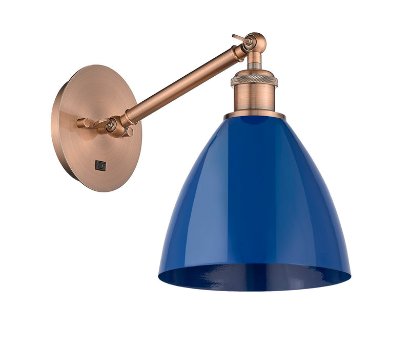 Innovations 317-1W-AC-MBD-75-BL One Light Wall Sconce, Antique Copper