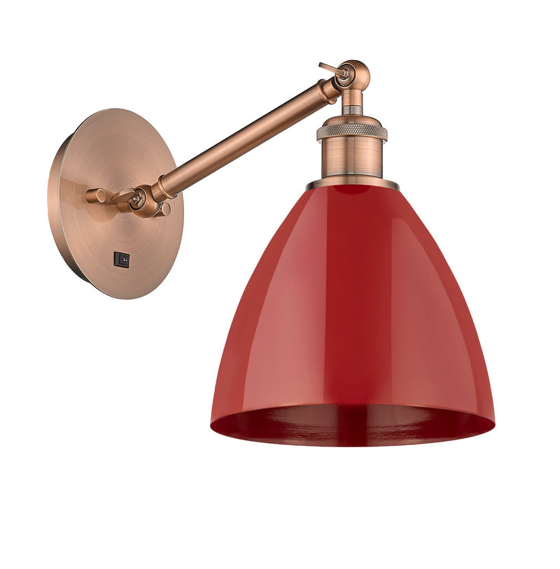 Innovations 317-1W-AC-MBD-75-RD One Light Wall Sconce, Antique Copper