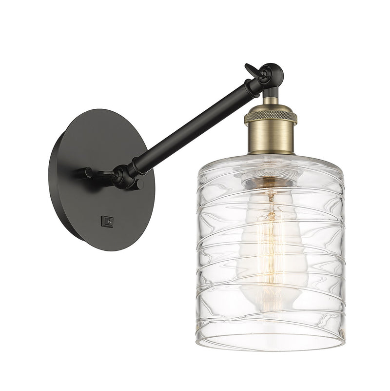 Innovations 317-1W-BAB-G1113 One Light Wall Sconce, Black Antique Brass