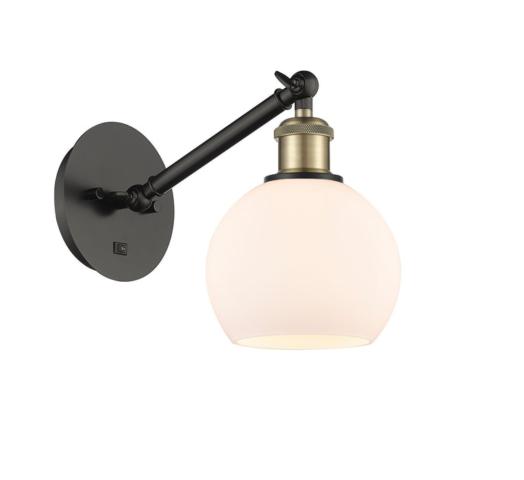 Innovations 317-1W-BAB-G121-6 One Light Wall Sconce, Black Antique Brass