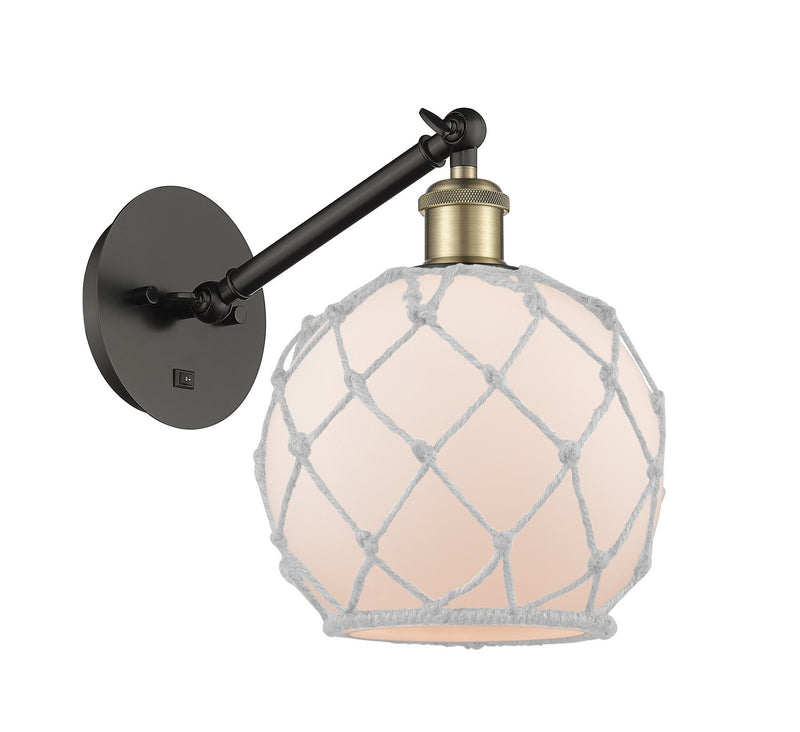 Innovations 317-1W-BAB-G121-8RW One Light Wall Sconce, Black Antique Brass