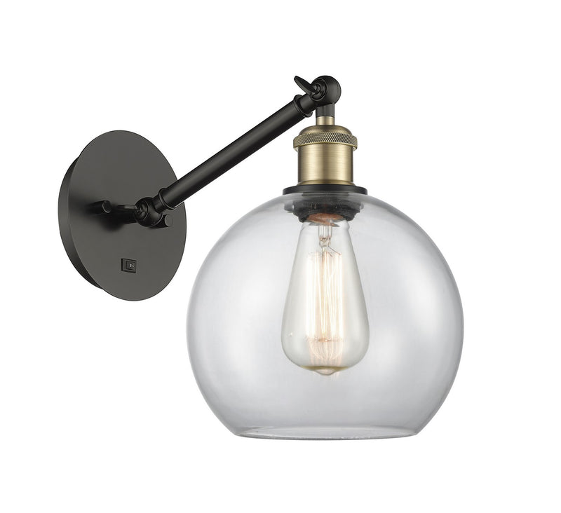 Innovations 317-1W-BAB-G122-8 One Light Wall Sconce, Black Antique Brass
