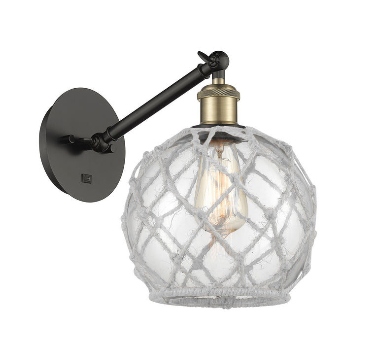 Innovations 317-1W-BAB-G122-8RW One Light Wall Sconce, Black Antique Brass