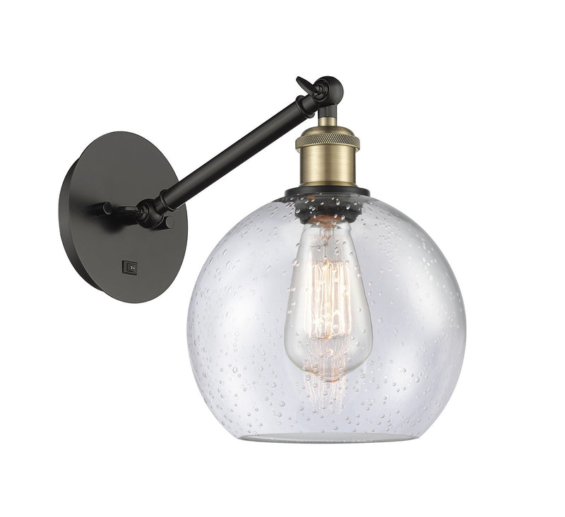 Innovations 317-1W-BAB-G124-8 One Light Wall Sconce, Black Antique Brass