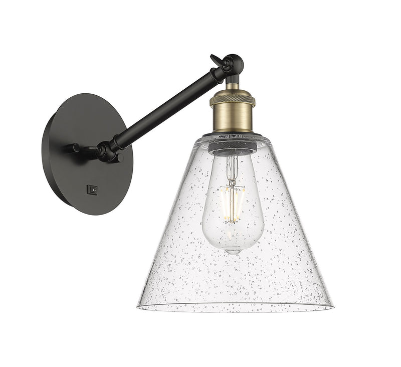 Innovations 317-1W-BAB-GBC-84 One Light Wall Sconce, Black Antique Brass