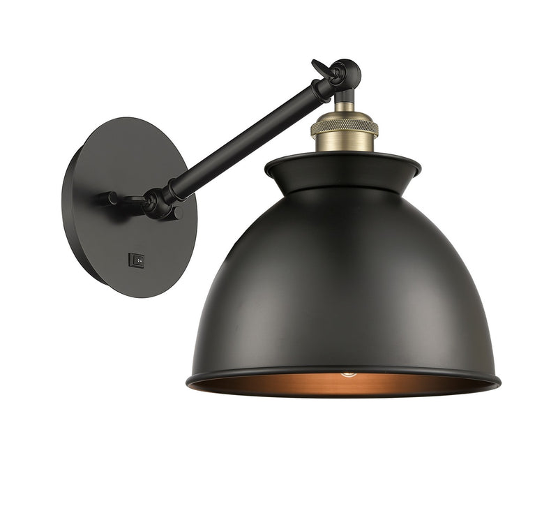 Innovations 317-1W-BAB-M14-BK One Light Wall Sconce, Black Antique Brass