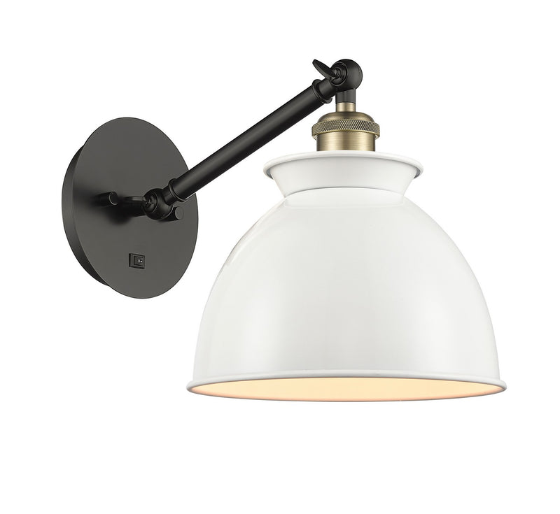 Innovations 317-1W-BAB-M14-W One Light Wall Sconce, Black Antique Brass