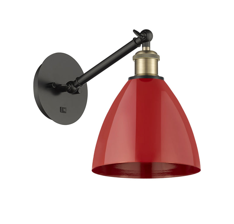 Innovations 317-1W-BAB-MBD-75-RD One Light Wall Sconce, Black Antique Brass