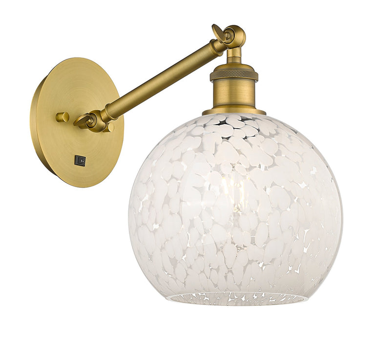 Innovations 317-1W-BB-G1216-8WM LED Wall Sconce, Brushed Brass