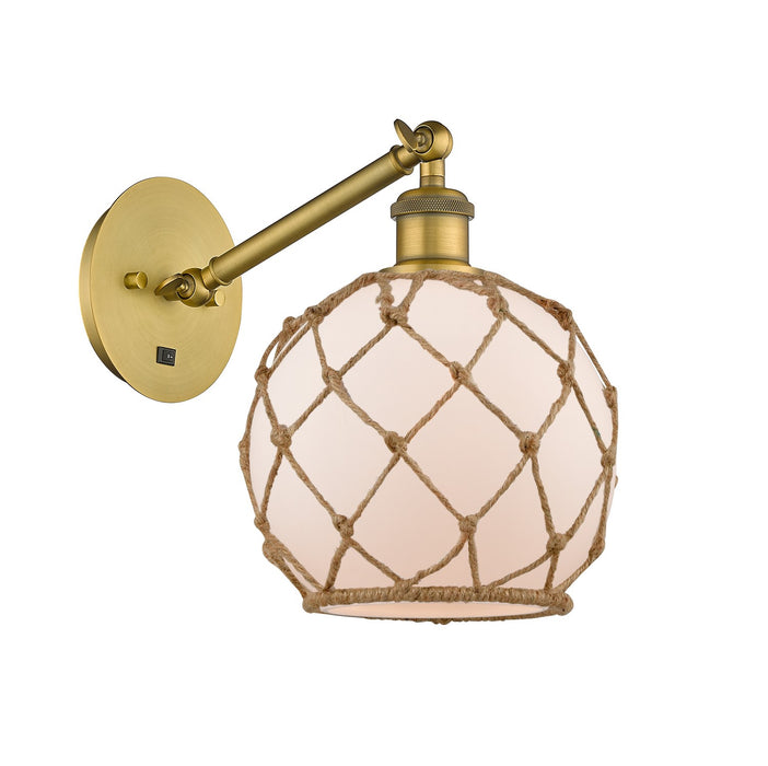 Innovations 317-1W-BB-G121-8RB One Light Wall Sconce, Brushed Brass