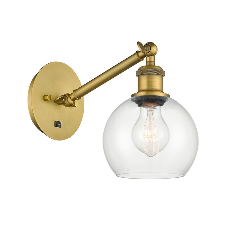 Innovations 317-1W-BB-G122-6 One Light Wall Sconce, Brushed Brass