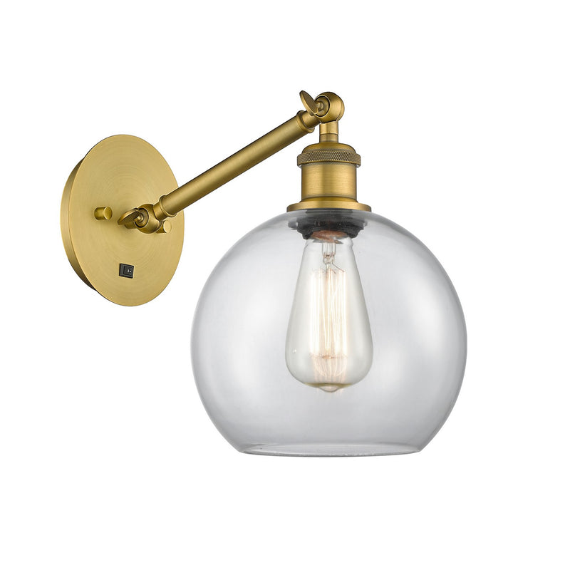Innovations 317-1W-BB-G122-8 One Light Wall Sconce, Brushed Brass