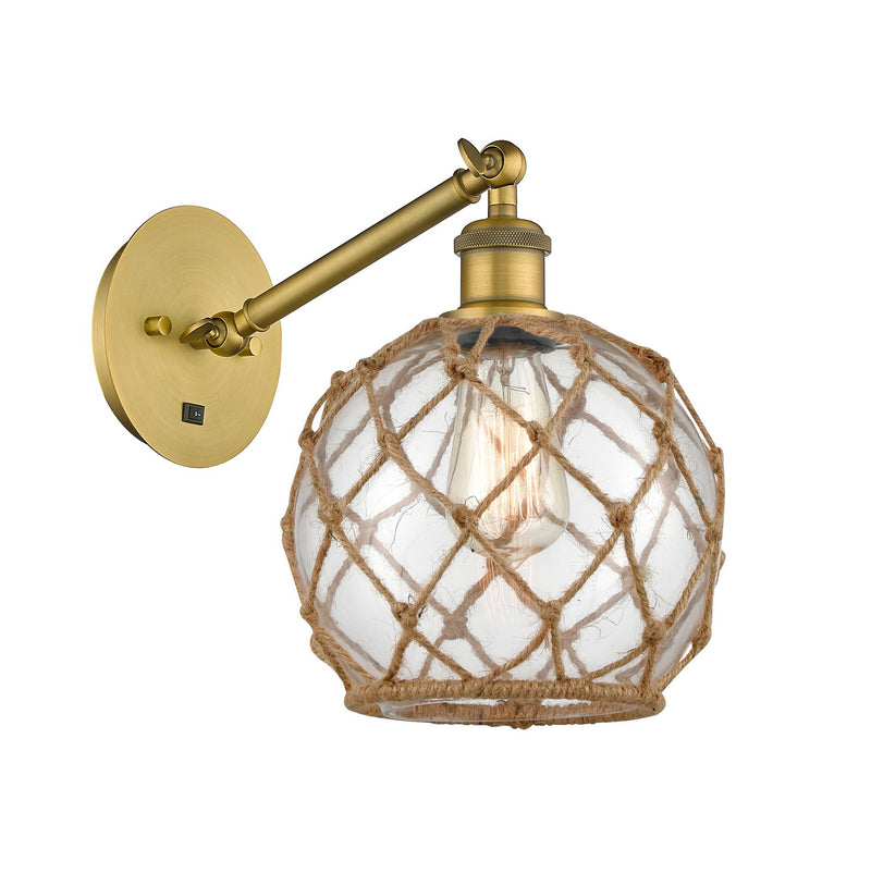 Innovations 317-1W-BB-G122-8RB One Light Wall Sconce, Brushed Brass