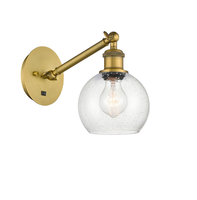 Innovations 317-1W-BB-G124-6 One Light Wall Sconce, Brushed Brass