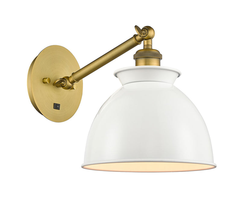 Innovations 317-1W-BB-M14-W One Light Wall Sconce, Brushed Brass