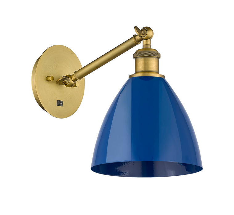 Innovations 317-1W-BB-MBD-75-BL One Light Wall Sconce, Brushed Brass